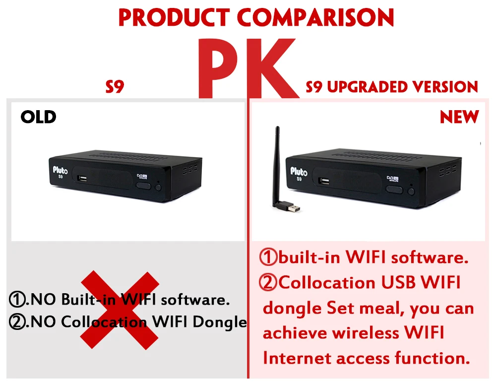 Vmade новейший DVB S9 PLUS телеприставка H.264/MPEG-4 встроенный wifi Поддержка программного обеспечения установка CCCAM/IPTV DVB S2 HD спутниковый ресивер