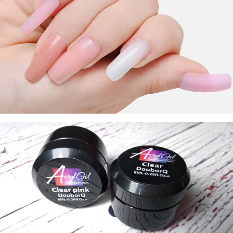 

UV Builder Gel Crystal Nails Transparent UV Gel For French Art Tips Manicure Set Extension White / Pink /Clear/skin