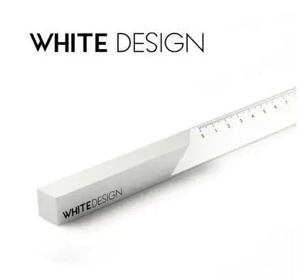 Архитектурный алюминиевый сплав масштабная линейка офисные канцелярские принадлежности Креативный дизайнер металлическая линейка - Цвет: Белый