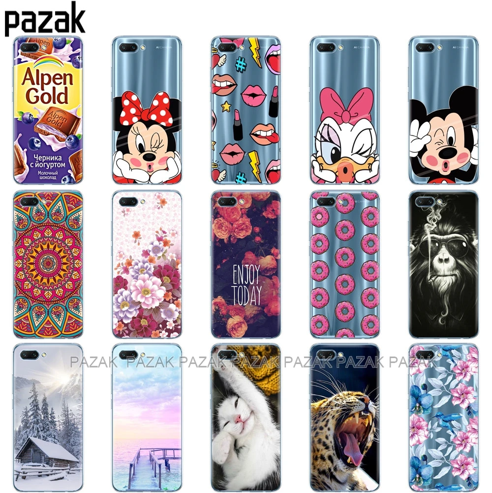 سيليكون جراب هاتف ل huawei honor 10 حالة لينة tpu الغلاف الخلفي جراب هاتف ل honor 10 حالات كوكه Etui كامل 360 واقية البوب