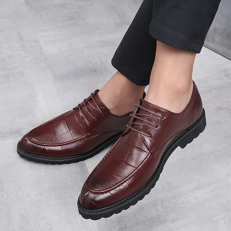 

2019 Male Dress Genuine Leather Man Increase Genuine Leather Leather Fashion Hot Selling Dress Leather Shoes Men Shoes Leather