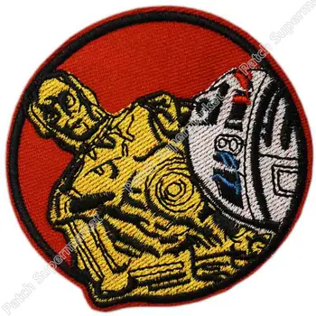 

3" C-3PO R2D2 Embroidered Patch Star Wars 7 VII Force Awaken Darth Vader Rebel Movie TV Series Emblem iron on badge