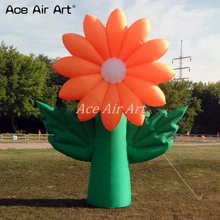 Дизайн потрясающий 10 футов высокий стоящий гигантский надувной солнечный цветок, желтый и зеленый цветок модель для мероприятия, вечерние, свадебные
