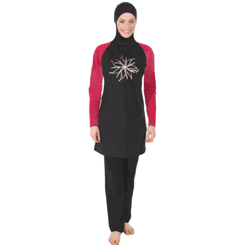 

Modest Muslim Swimwear Women Mayo Full Cover Conservative Burkinis Swim Wear Plus Size Hajib Islamic Swimsuit For