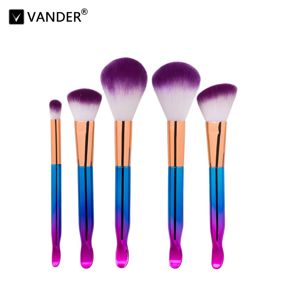 Professional Soft 5pcs Cosmetics Ears Spoon Makeup Brushes Set Tools