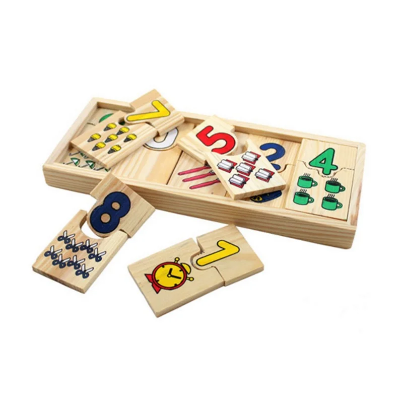 Игра Монтессори детские математические игрушки Деревянные Детские Обучающие логарифмический пазл доска цифровые развивающие игрушки-пазлы подарки