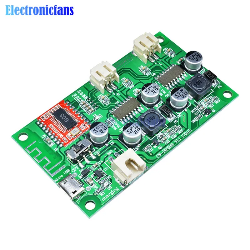 DC 5V 6W + 2X6W 2*6W 2 канала стерео Bluetooth усилитель плата литиевая батарея питание для