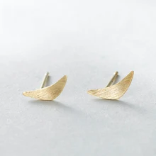 Гипоаллергенные женские корейские стильные элегантные короткие крутые серьги-гвоздики для женщин, полумесяц, 925 пробы, серебро, золото, ювелирное изделие