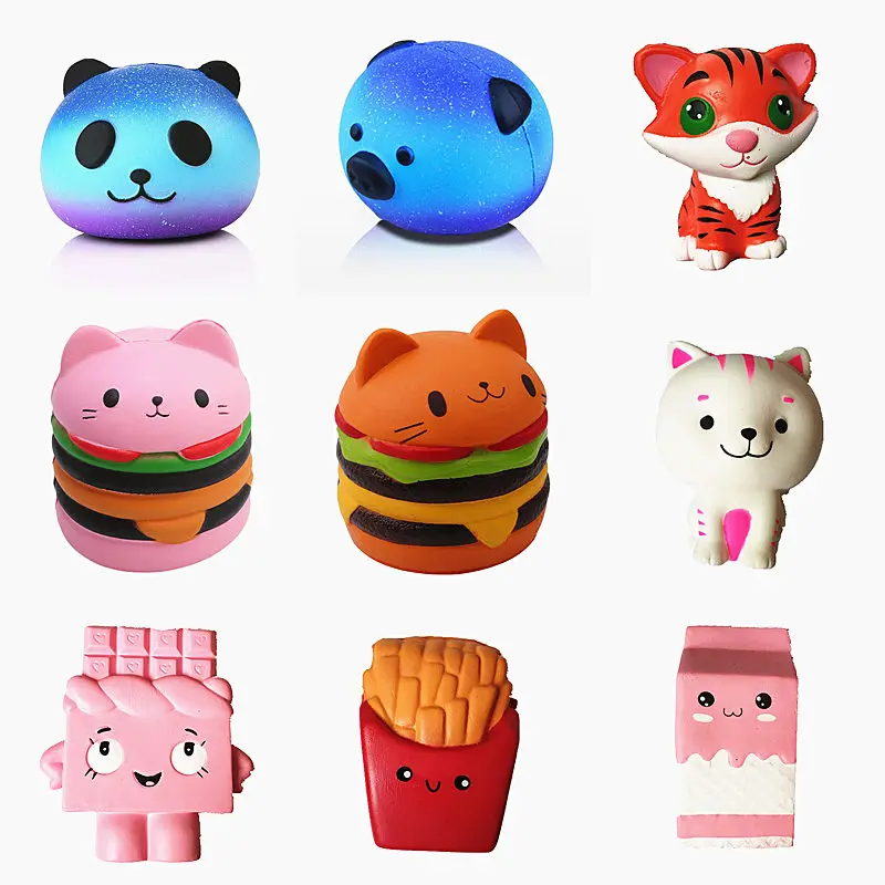 

27 style Bread Squishy Slow Rising French Fries Soft Ice Cream Coffee Cup Scented Banana Stretch Donut Milk squeeze bottle Toy