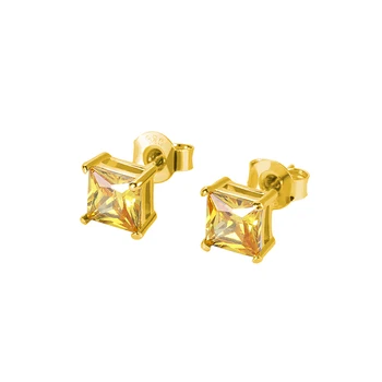

Wholesale Gold-color Personalized Square Birthstones Earrings Fashion Jewelry Hot Sale Earrings For Women