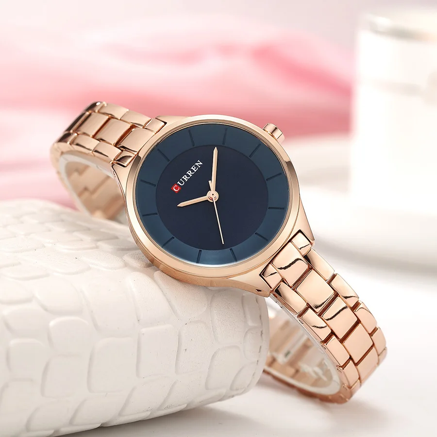Curren Мужские s часы женские часы лучший бренд класса люкс модные синие стильные кварцевые женские часы водонепроницаемые парные часы мужские наручные часы - Цвет: Rose Gold Blue