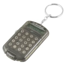 YOC-Hot New Gray Hard Plastic Casing 8 Digits Electronic Mini Calculator w Keychain