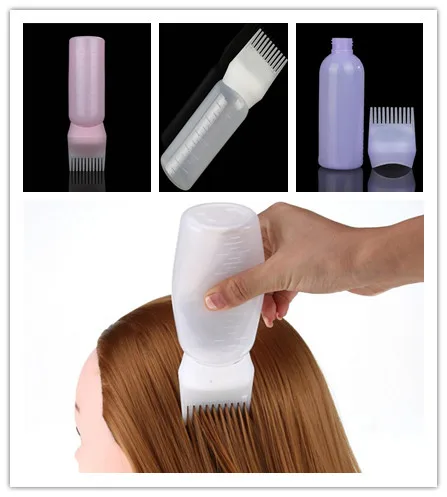Hot 120ml Professional Hair Colouring Comb Hair Dye Empty Bottle With Applicator Brush Salon Hair Coloring Styling Tool 3 Colors