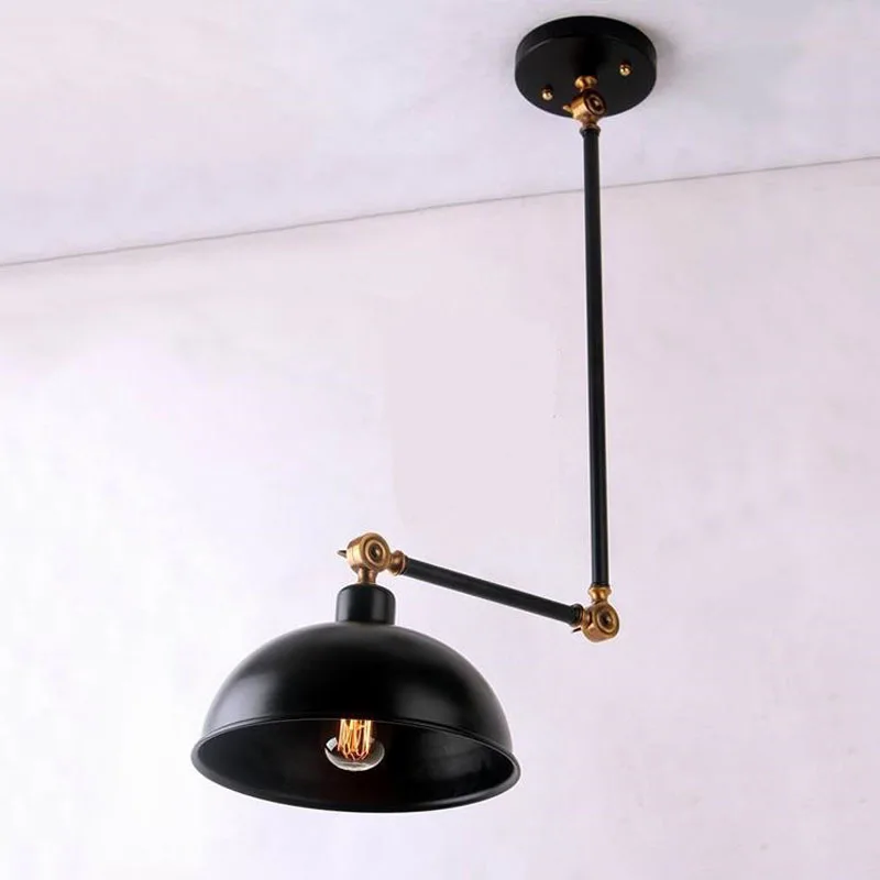 

Loft American industrial retro mechanical arm universal restaurant card iron LED without light Pendant Lights GY10 lo1020