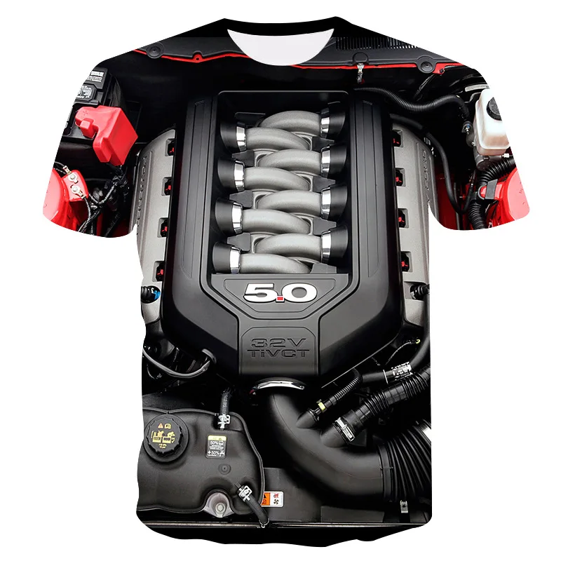 

2019 Summer men's t-shirt Motorcycle T-shirt Punk Clothing Retro Clothes Mechanical Tshirt Tops Tees Men Funny 3d t-shirt