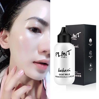 

50ML Face Foundation Cream Goat Milk Revitalizing Moisturizing Waterproof Makeup Base Brighten Skin Tone Cover Dark Circles 50ml