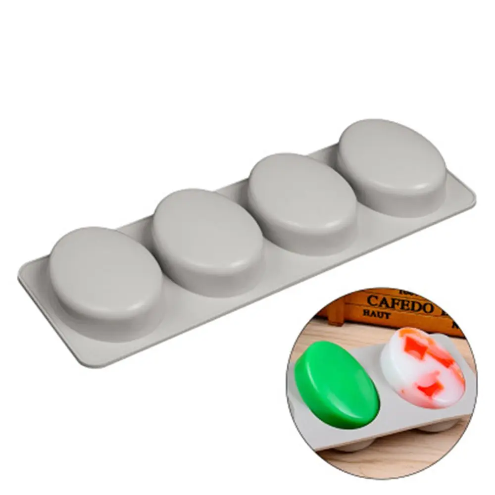 

DIY Silicone Soap Mold For Handmade Soap Making Forms 3D Mould Oval Soaps Molds Fun Gifts kitchen Pastry Tool