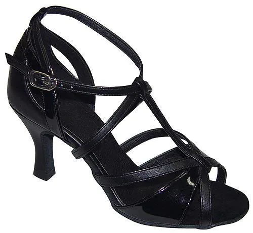 

Black,Silver,Brown Colors Ladies Latin Ballroom Dance Shoes for Women PU Salsa High Heeled Dancing Shoe
