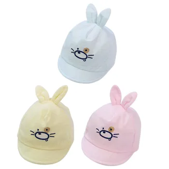 

Toddler 0-3Month Adjustable Ball Hat Baby Boy Girl Baseball Cap Breathable Cartoon Pattern Rabbit Ears Visors Hats HOT