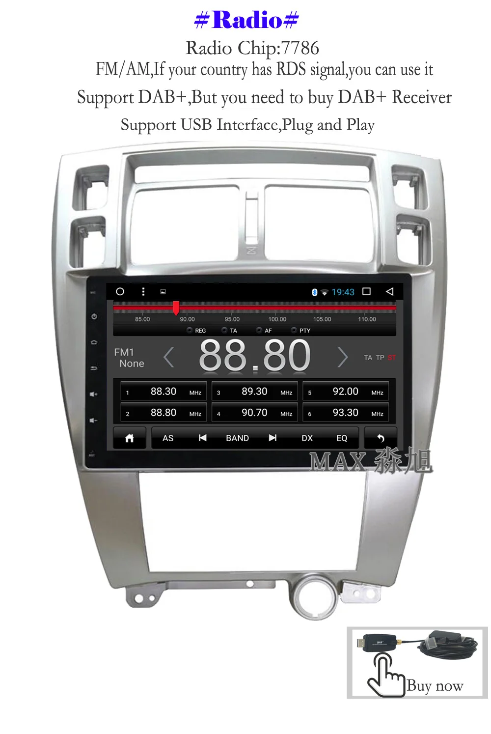 Clearance MAX 10.2" Android 8.1 Car DVD Player for Hyundai Tucson 2004 2005 2006 2007 2008 2009 2010 2011 2012 2013 2014 WiFi SWC GPS Map 7