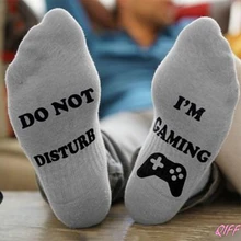 Зимние Хлопковые гольфы унисекс для женщин и мужчин; забавные носки с надписями; подарок для геймеров и влюбленных; однотонные домашние носки-тапочки в стиле Харадзюку