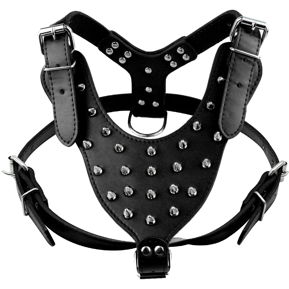 Spiked Leather Dog Harness Spikes Studded Pet Harnesses For Medium