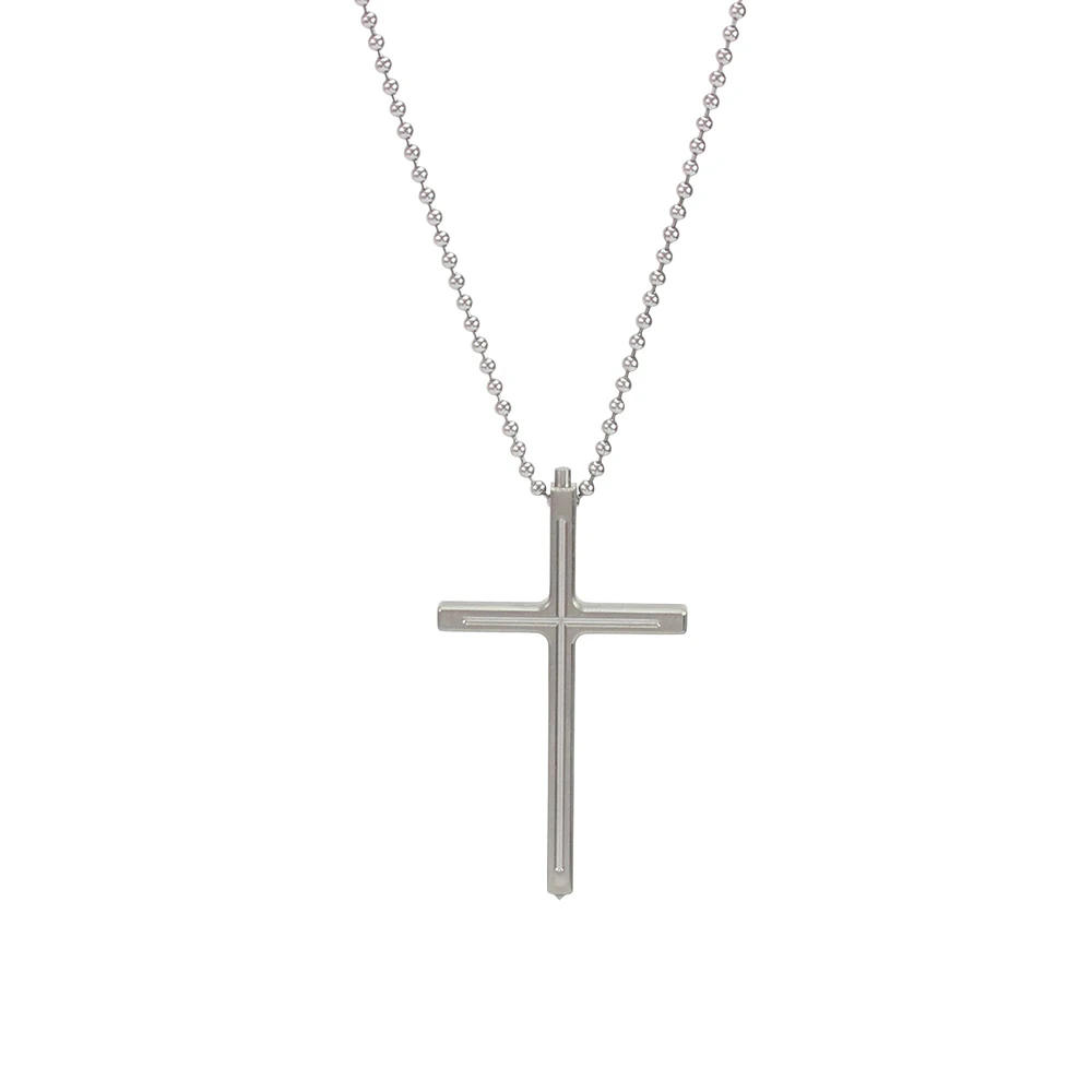 

PSKOOK Titanium Alloy Cross Man Necklace Car Escape Window break Outdoor Original Survival Rescue Tool Tactical