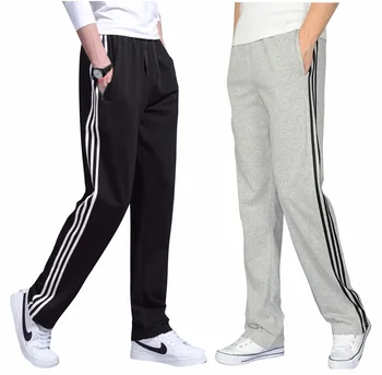 

2019 Mens Casual Pants Cotton Sweatpants Mens Joggers Striped Track Pants Gyms Clothing
