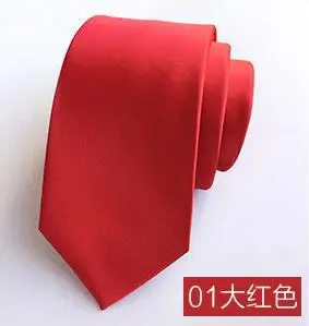 Vomint однотонная, Маленькая мужская и Корейская версия галстука 6 см тонкий и узкий деловой Свадебный модный галстук - Цвет: red
