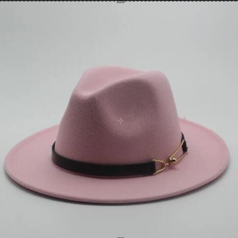 Мода широкими полями осенние женские модные Top Hat Джаз шапка зимняя шляпа-федора шерстяные Шапки новое поступление черные шляпы для женщин