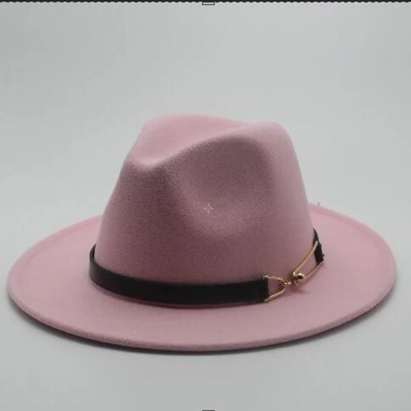Мода широкими полями осенние женские модные Top Hat Джаз шапка зимняя шляпа федора