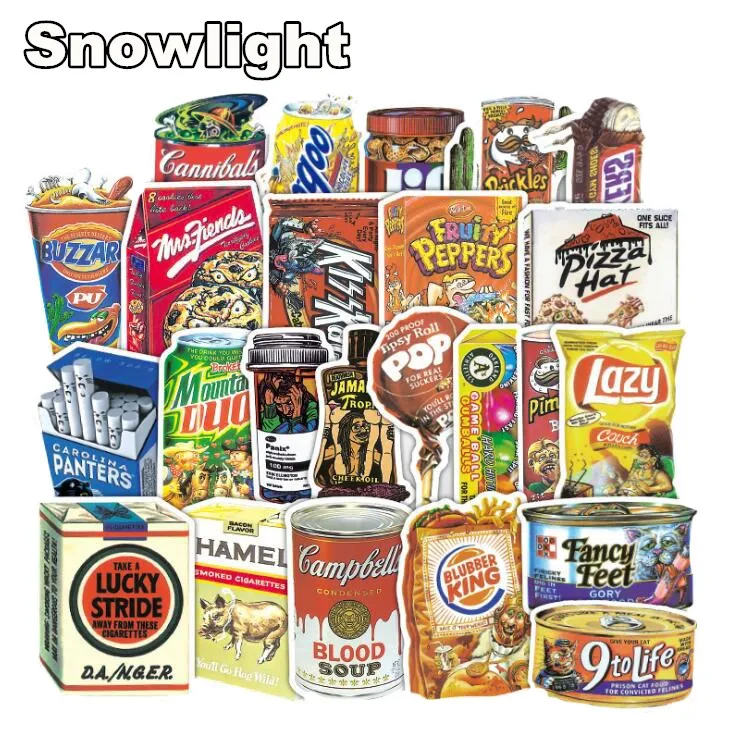 37Pcs Food Cartoon PVC Waterproof Toy Sticker on Laptop Luggage Skateboard Phone Motorcycle Stationery Toys Stickers For Kids