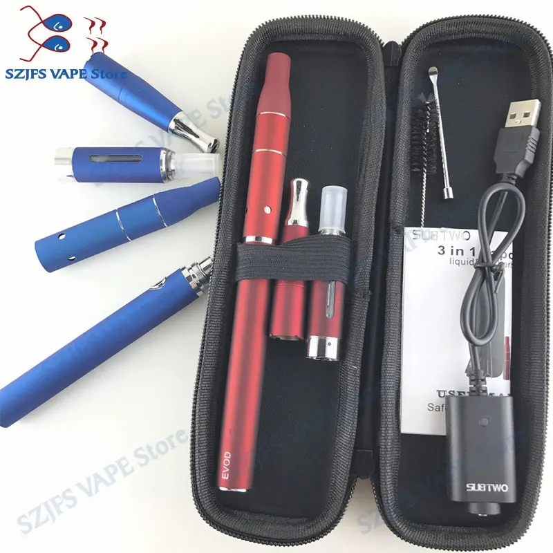 

Evod 3 in 1 e cigarette Vaporizer Dry herb Wax Liquid Cigarette starter Kitwith 3 Atomizers WaxPen Mt&ago G5&ego Ego Start KIT