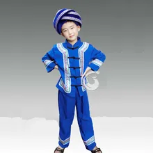 Детский Национальный костюм в китайском стиле, костюм для мальчика, дай танцы, Детский костюм для мальчиков, для выступлений на сцене, китайский этнический танцевальный костюм, 18