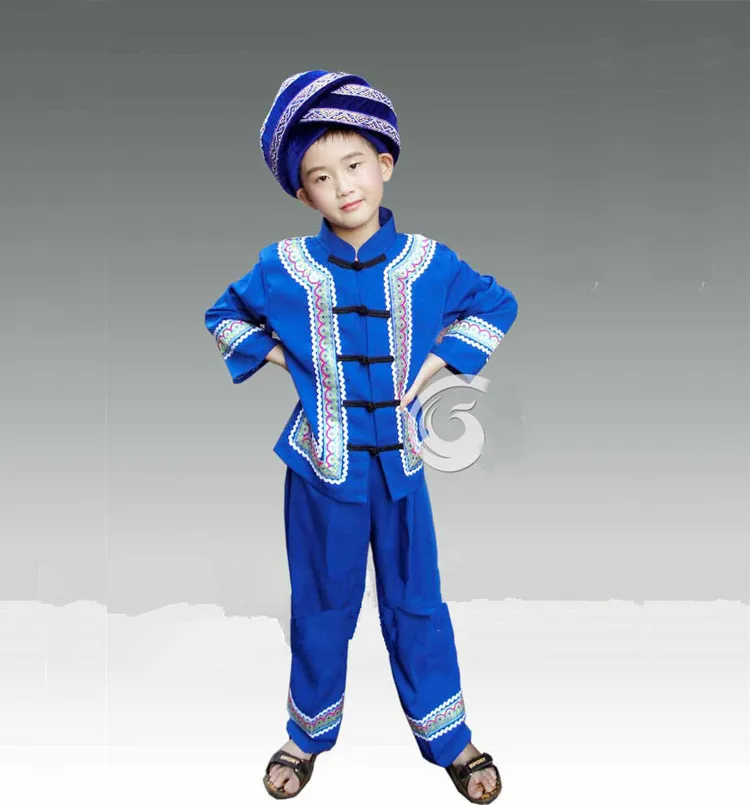 Children Chinese National Costume Boy Dai Dance Costume Kids Minority Boy Stage Performance