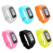 6 Colors Digital LCD Pedometers Sports Electronic Hand Bracelet Watch Strap Pedometer Sport Run Step Calorie Counter P15