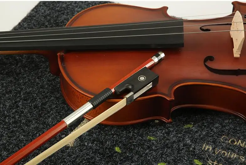 

1 pcs Mid-range high quality sandalwood octagonal violin bow white horsetail fisheye violin bow 4/4 3/4 1/2 1/4 1/8 1/10 1/16