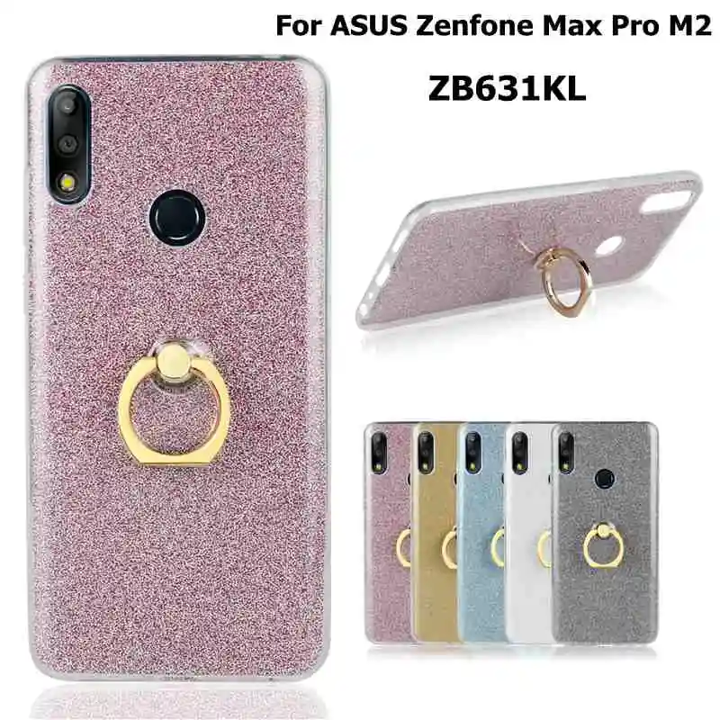 Мягкий чехол для ASUS Zenfone Max Pro M2 ZB631KL телефона с кольцом держателем Модный