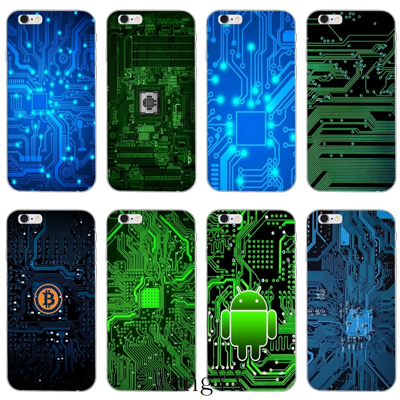 

Electronics circuit board print Ultra Thin TPU Soft phone cover case For Huawei P7 P8 P9 P10 P20 pro Lite plus P Smart Mini 2017