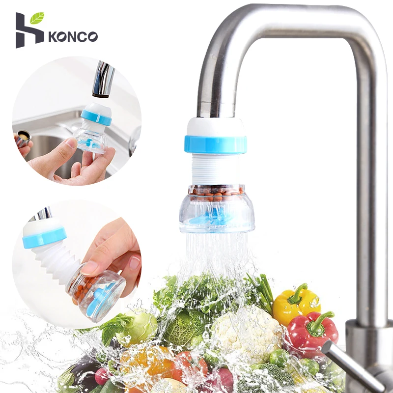

Konco Water Save Flexible Faucet Sprayer Turbo Flex 360 Sink Faucet Extenders Faucet Sprayer Rotatable Kitchen Water Tap