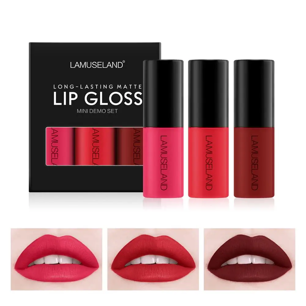 

12 Colors Matte Liquid Lipstick Long Lasting Nude Lip Gloss Set Lip Tint Lip Tattoo Makeup 3pcs Sample Set