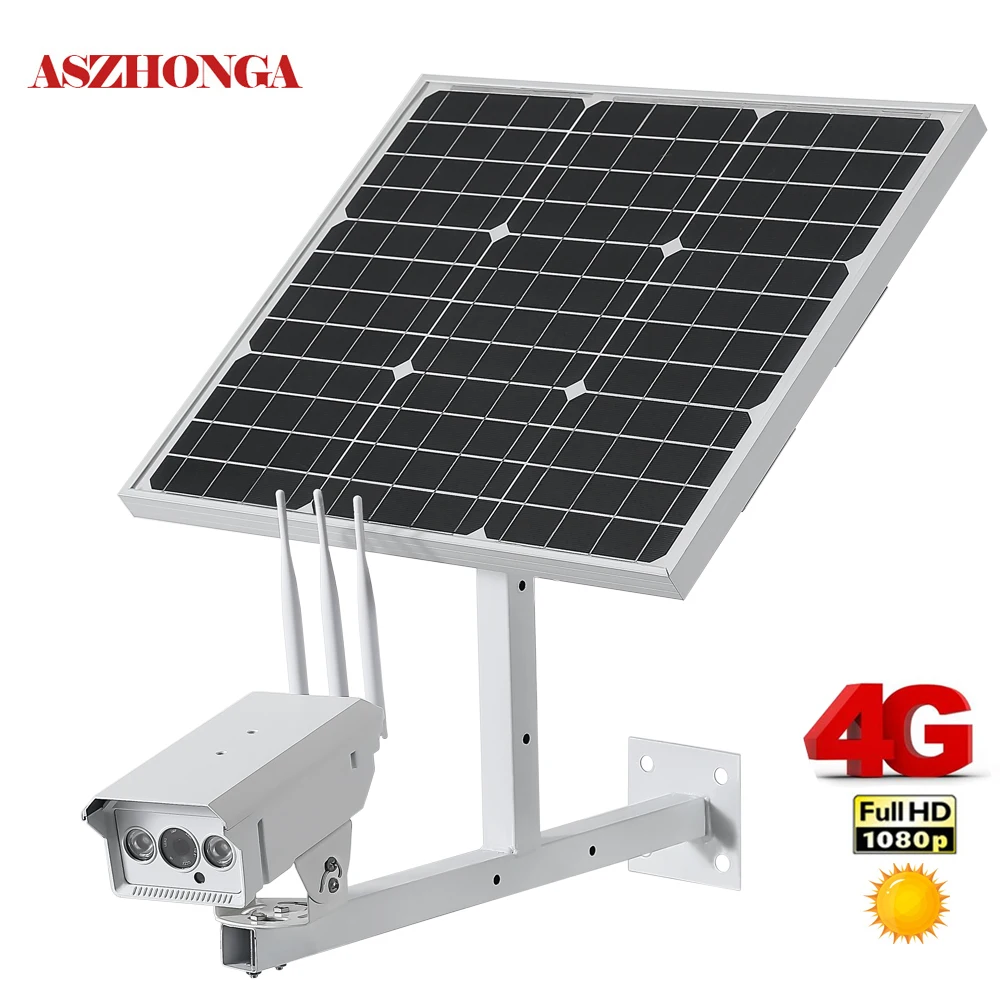 Buy 30W Solar Panel CCTV Wi fi IP Camera 1080P HD 3G 4G SIM Card Outdoor