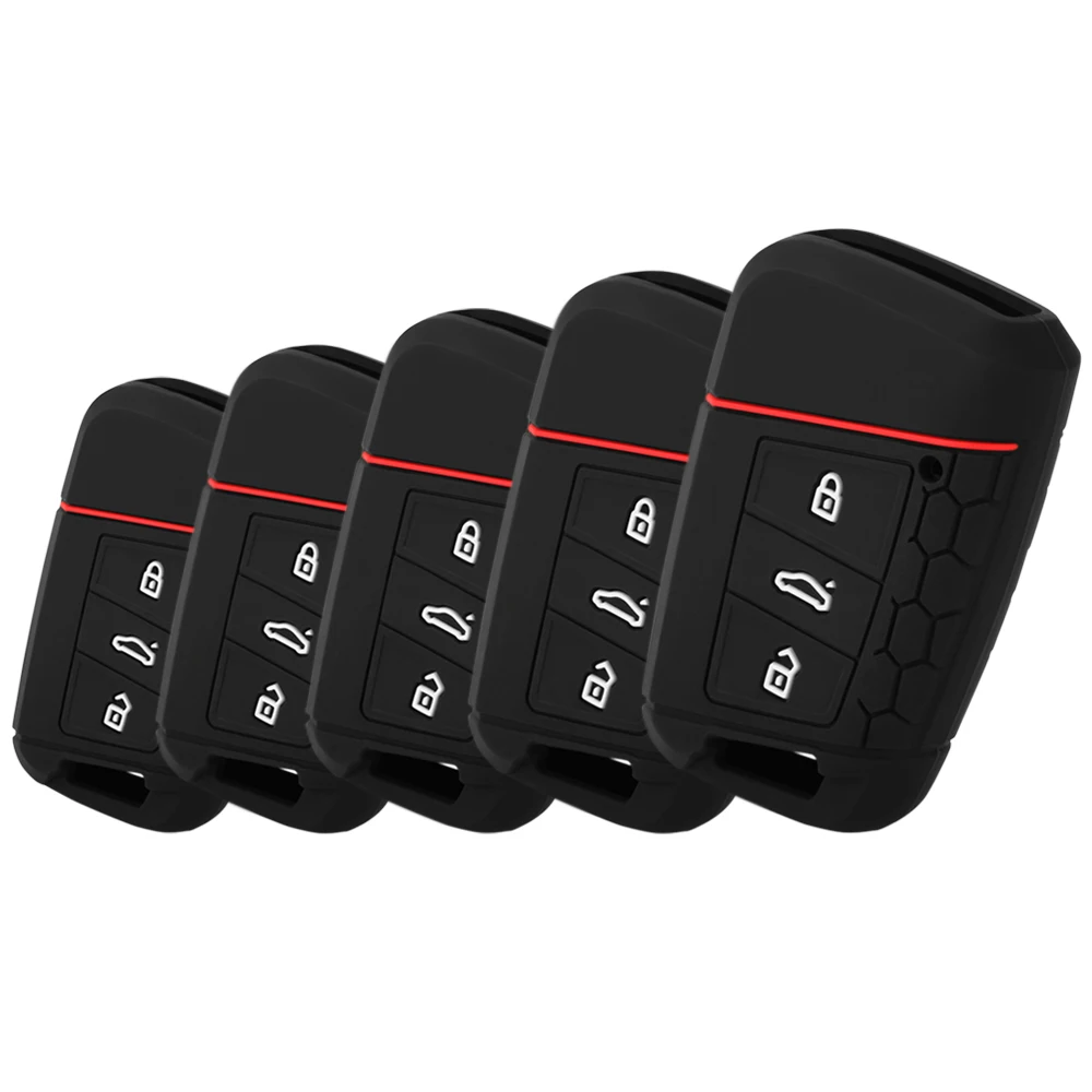 

1Pc Car Remote Silicone Key Case For VW TIGUAN MK2 Passat B8 For Skoda Superb A7 Kodiaq Key Cover Key Fob Pocket Shell Skin