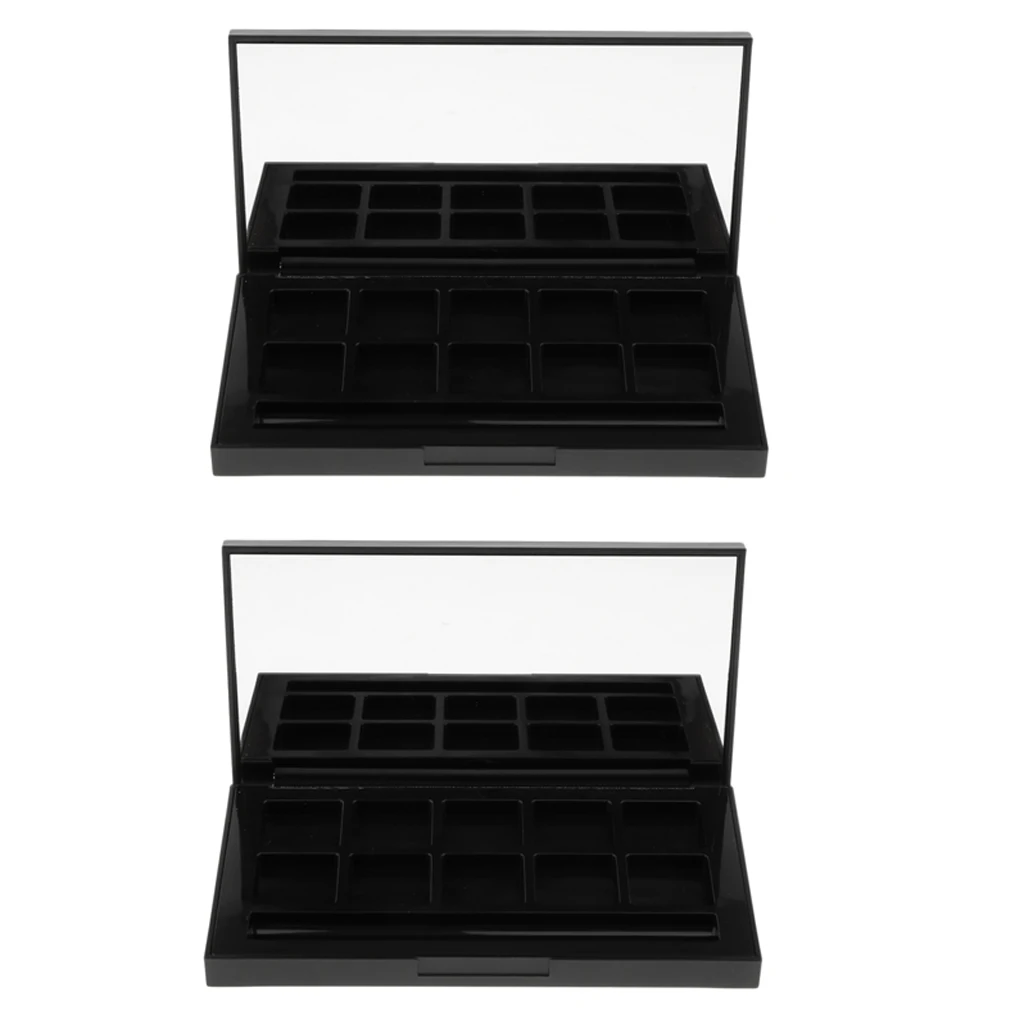 

2 Pieces 10 Grids Empty Eyeshadow Case Makeup Blush DIY Cosmetic Palette Makeup Tools Accessories