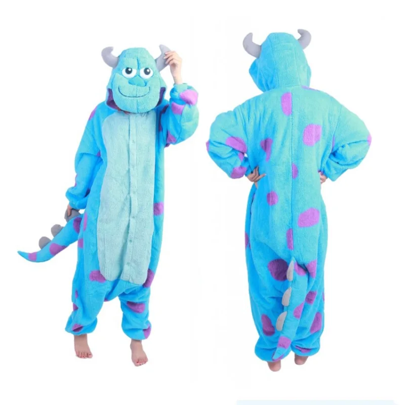 Высшее качество Университет Монстров Салли взрослые комбинезоны пижамы животных флис Косплей костюмы на Хэллоуин