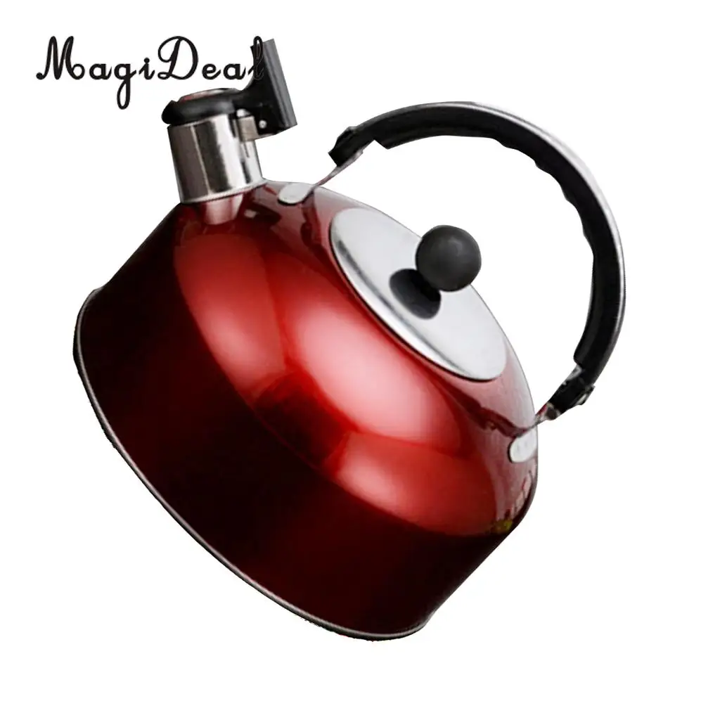 Lightweight MagiDeal Whistling Kettle Stainless Steel Camping Kitchen Tea Coffee Water Pot for Kitchen Fishing Picnic BBQ