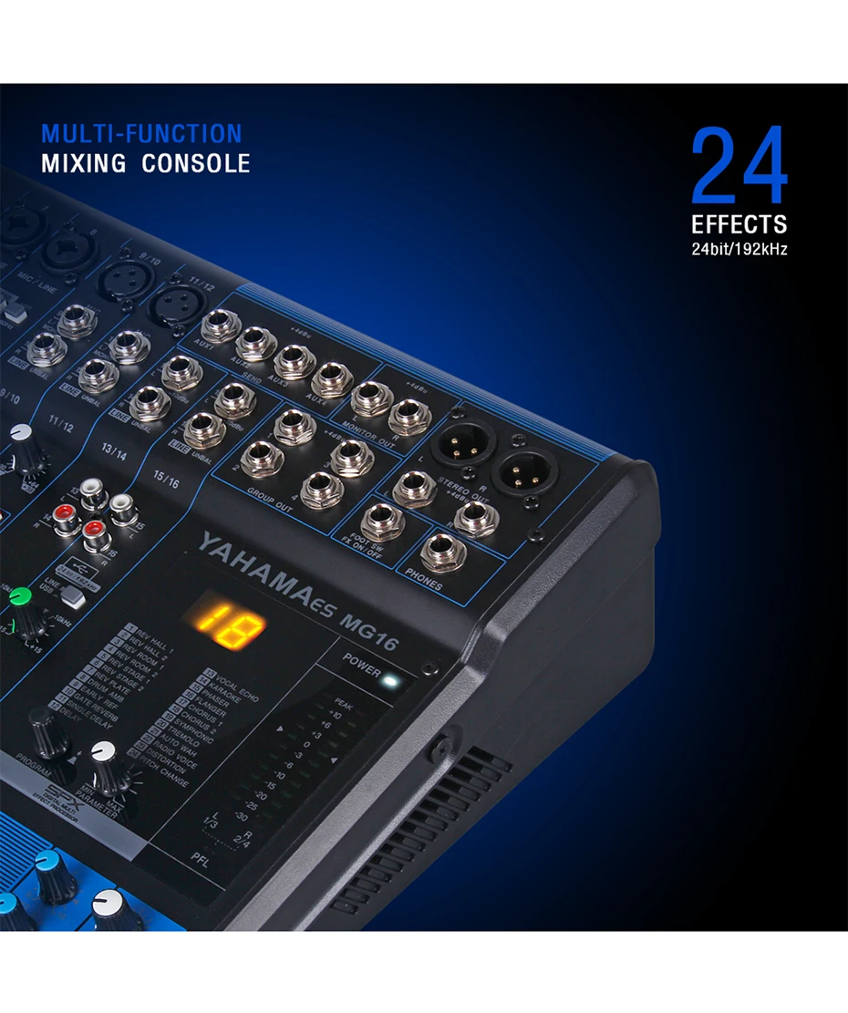 Профессиональный yaama es Audio 16 канальный с 24 битными звуковыми эффектами студийный микшер аудио-DJ звуковой контроллер Interf