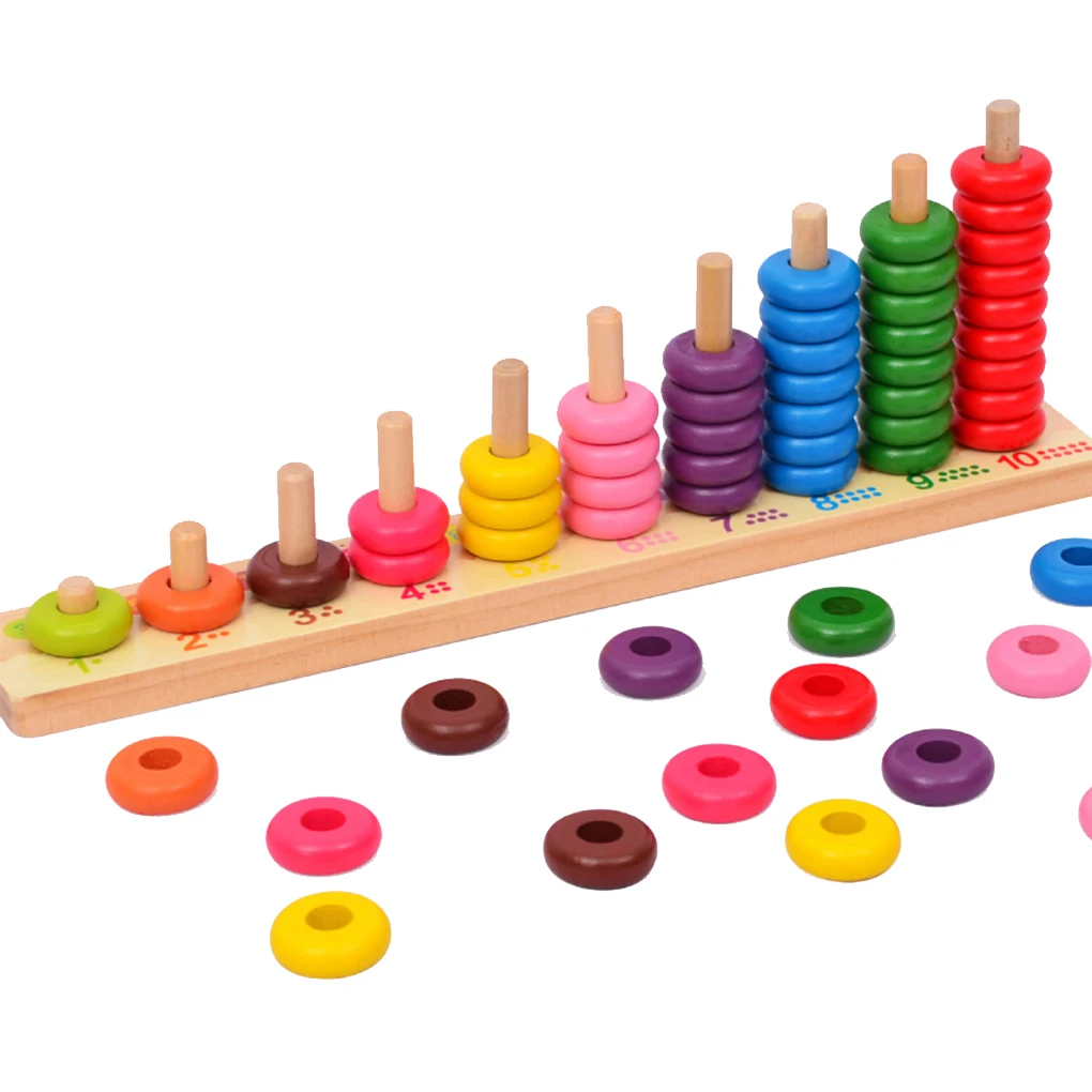 Abacus For Kids Counting Toys,Wooden Abacus Maths Toys,Wooden Counting Tool,Kids Learning Toy Wooden Abacus,Abacus Calculation Frame,with 100PCS