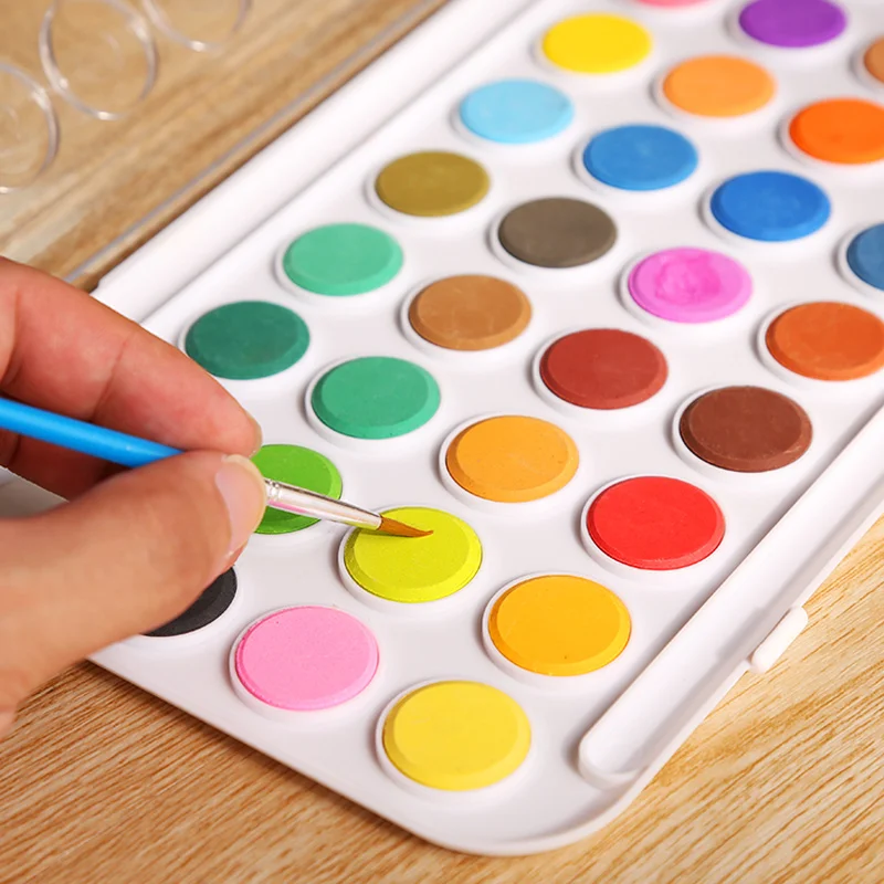 BGLN 12/24/36Colors Solid Watercolor Paint Set Bright Color Portable
