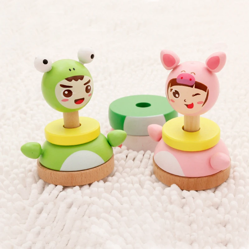 Мультяшные деревянные неваляшка кукла Roly-poly мобильные погремушки игрушки 2 цвета для малышей новорожденных детские игрушки забавные